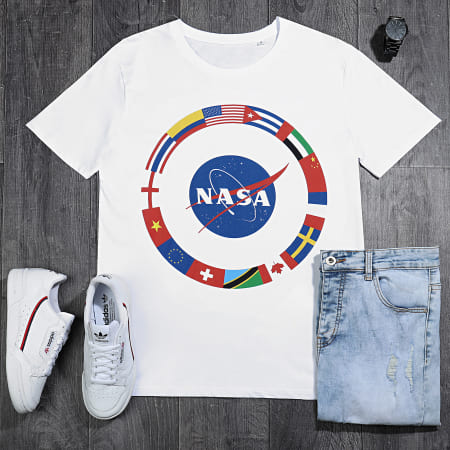 NASA - Tee Shirt NASA Around The World Blanc