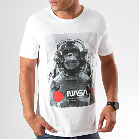 NASA - Maglietta Scimpanzé nello spazio bianco
