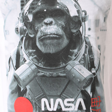 NASA - Maglietta Scimpanzé nello spazio bianco