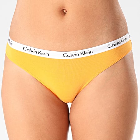 Calvin Klein - Culotte Femme Bikini 0000D1618E Orange Blanc