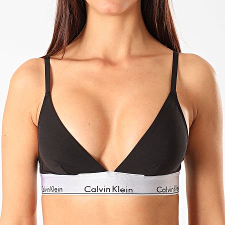 Calvin Klein - Brassière Femme Unlined Triangle 000QF5578E Noir Gris