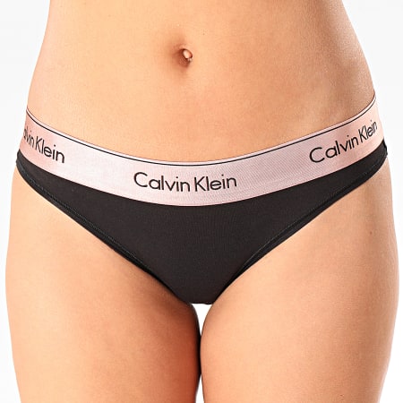 Calvin Klein - Culotte Femme Bikini 000QF5583E Noir Rose