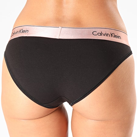 Calvin Klein - Culotte Femme Bikini 000QF5583E Noir Rose