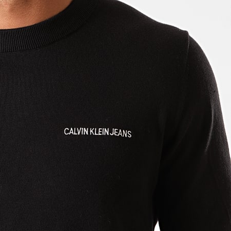 Calvin Klein - Pull Institutional Chest Logo 4113 Noir