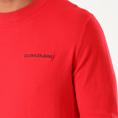 Calvin Klein - Pull Institutional Chest Logo 4113 Rouge 