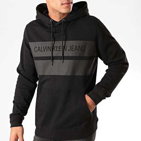 Calvin Klein - Sweat Capuche Institutional Blocking 4198 Noir