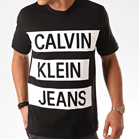 Calvin Klein - Tee Shirt Stacked Institutional Logo 4199 Noir 