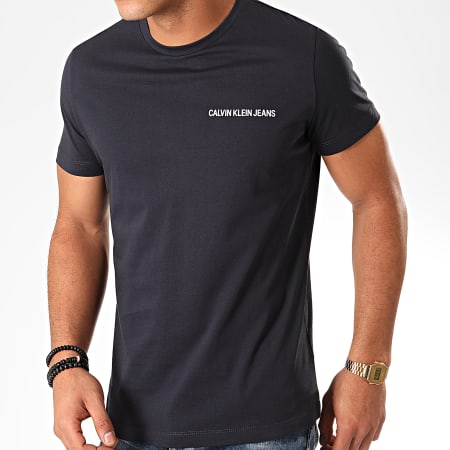 Calvin Klein - Tee Shirt Chest Institutional 7852 Bleu Marine