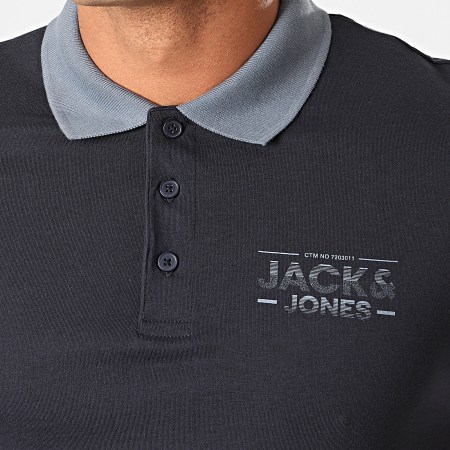 Jack And Jones - Polo Manches Courtes Sead Bleu Marine