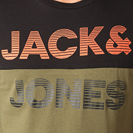 Jack And Jones - Tee Shirt Manches Longues Miller Noir Vert Kaki