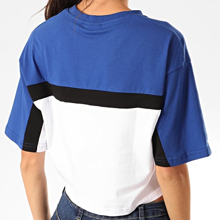 Fila - Tee Shirt Crop Femme Ulani 687312 Blanc Bleu Roi