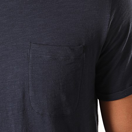 Produkt - Tee Shirt Poche Oversize Slub Bleu Marine