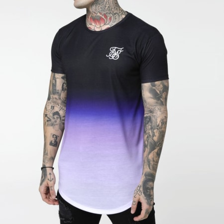 SikSilk - Tee Shirt Oversize Hem 14722 Violet Bleu Clair Dégradé