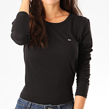 Tommy Jeans - Tee Shirt Femme Manches Longues Soft Jersey 6900 Noir