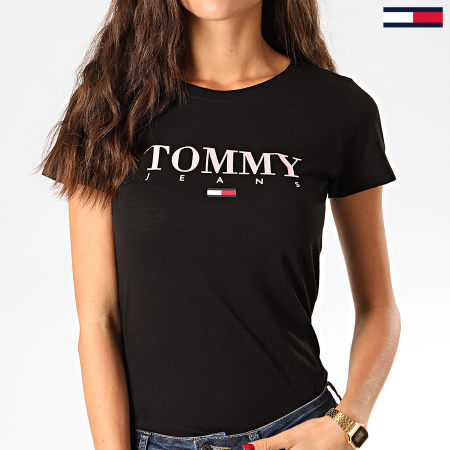 Tommy Jeans - Tee Shirt Femme Essential Slim Logo 7524 Noir