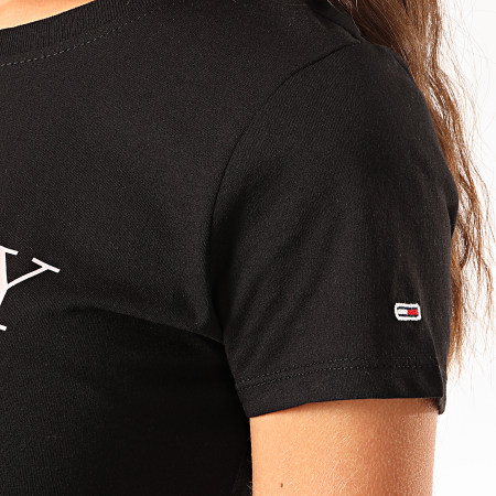 Tommy Jeans - Tee Shirt Femme Essential Slim Logo 7524 Noir