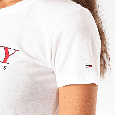 Tommy Jeans - Tee Shirt Femme Essential Slim Logo 7524 Blanc