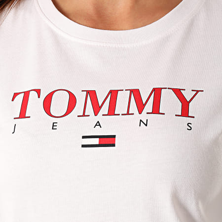 Tommy Jeans - Tee Shirt Femme Manches Longues Essential Logo 7525 Blanc