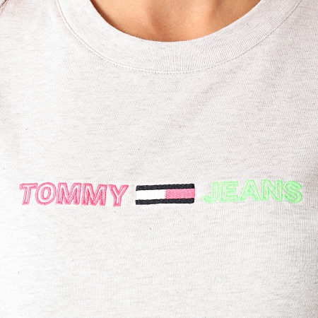 Tommy Hilfiger - Tee Shirt Femme Neon Linear Logo 7528 Gris Chiné