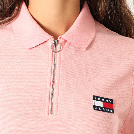 Tommy Jeans - Polo Femme Manches Courtes Badge 7642 Rose