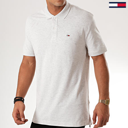 Tommy Jeans - Polo Manches Courtes Classics Solid 7196 Gris Clair Chiné