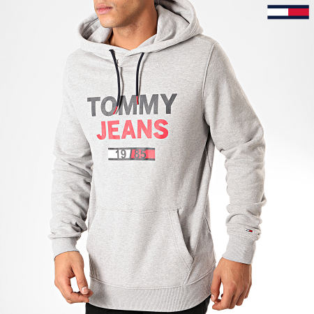 Tommy Jeans - Sweat Capuche Essential Graphic 7414 Gris Chiné