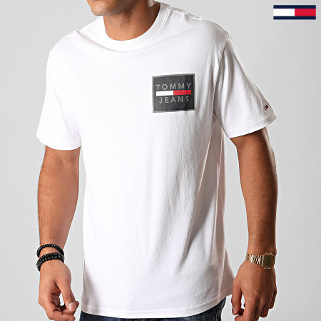 Tommy Jeans - Tee Shirt Chest Box Logo Réfléchissant 7443 Blanc Cassé