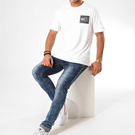Tommy Jeans - Tee Shirt Chest Box Logo Réfléchissant 7443 Blanc Cassé