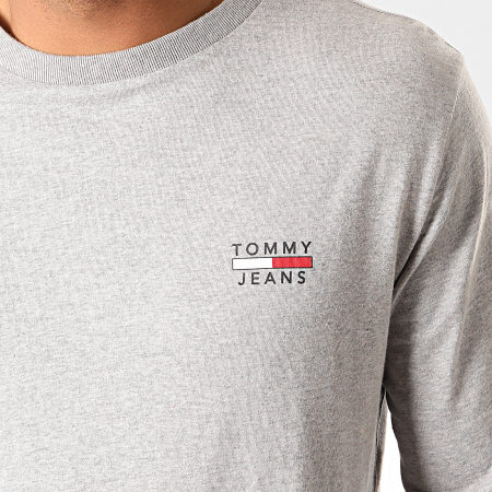 Tommy Jeans - Tee Shirt Manches Longues Chest Logo 7617 Gris Chiné