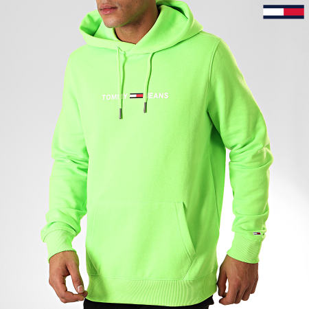Tommy Jeans - Sweat Capuche Neon Small Logo 8121 Vert Fluo