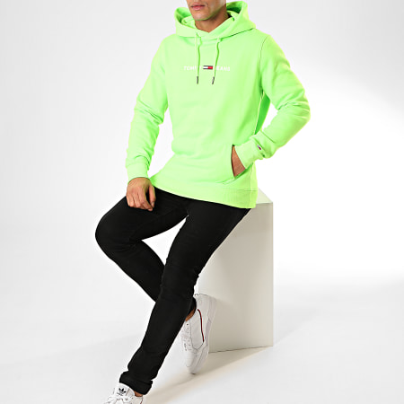 Tommy Jeans - Sweat Capuche Neon Small Logo 8121 Vert Fluo