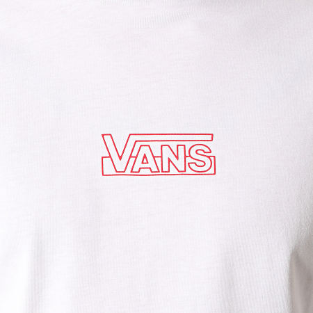 Vans - Tee Shirt Manches Longues Framework A49KH Blanc Rouge