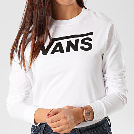 Vans - Tee Shirt Manches Longues Femme Flying V ULG Blanc