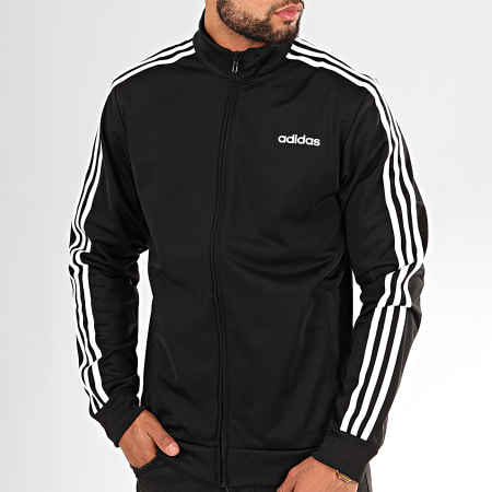 Adidas Originals - Veste Zippée A Bandes Essentials DQ3070 Noir Blanc