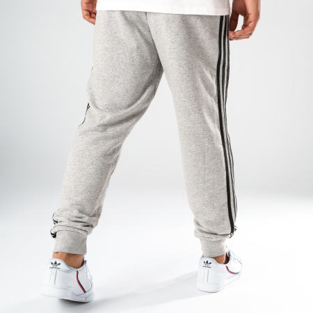 Adidas Originals - Pantalon Jogging A Bandes Essentials DQ3077 Gris Chiné Noir