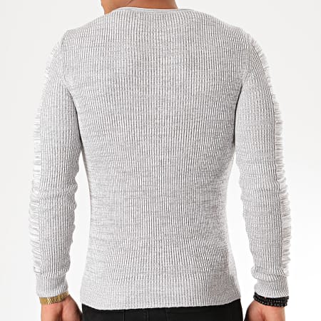 Paname Brothers - Pull PNM-011 Gris Clair Chiné
