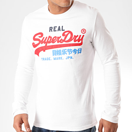 Superdry - Tee Shirt Manches Longues Vintage Logo Desert M6000037A Blanc