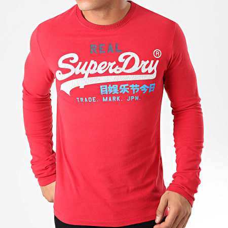 Superdry - Tee Shirt Manches Longues Vintage Logo Desert M6000037A Rouge