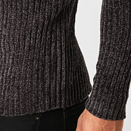 Uniplay - Pull Col Roulé T503 Gris Anthracite Chiné
