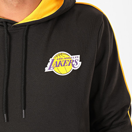 New Era - Sweat Capuche NBA Stripe Piping Los Angeles Lakers Noir Jaune