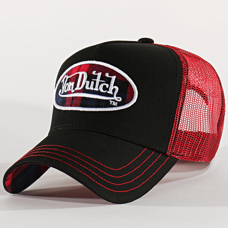 Von Dutch - Casquette Trucker Carbon Noir Rouge