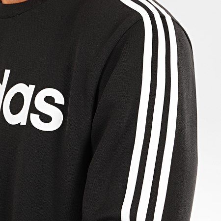 Adidas Originals - Sweat Crewneck A Bandes Essential DQ3084 Noir Blanc