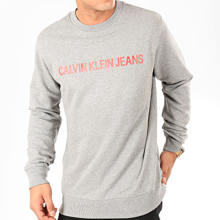 Calvin Klein - Sweat Crewneck Institutional Logo 7758 Gris Chiné