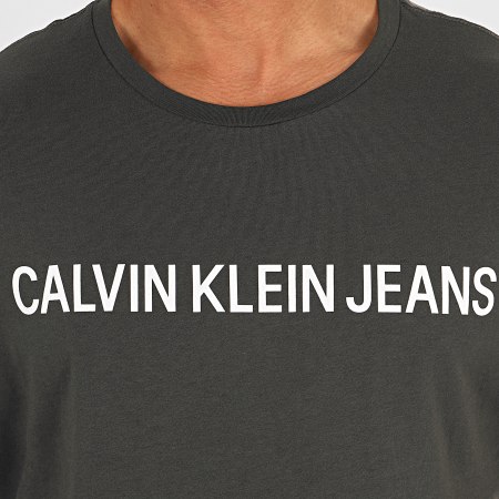Calvin Klein - Tee Shirt Institutional Logo 7856 Gris Blanc