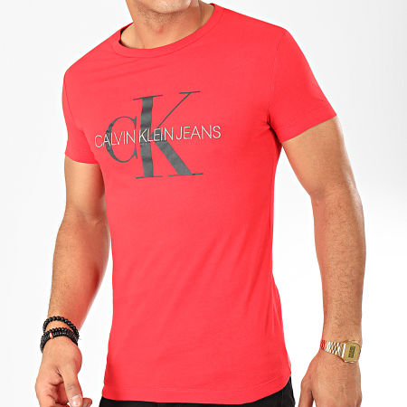 Calvin Klein - Tee Shirt Monogram Logo 4551 Rouge