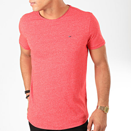 Tommy Jeans - Tee Shirt Essential Jaspe 4792 Rouge Chiné