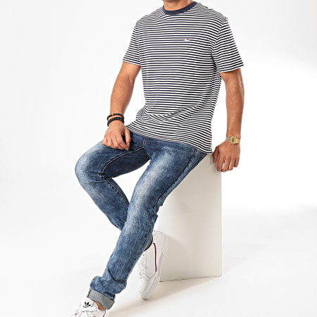 Tommy Jeans - Tee Shirt Classics Stripe 5515 Bleu Marine Blanc