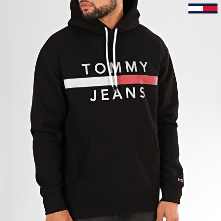 Tommy Jeans - Sweat Capuche Reflective Flag 7410 Noir