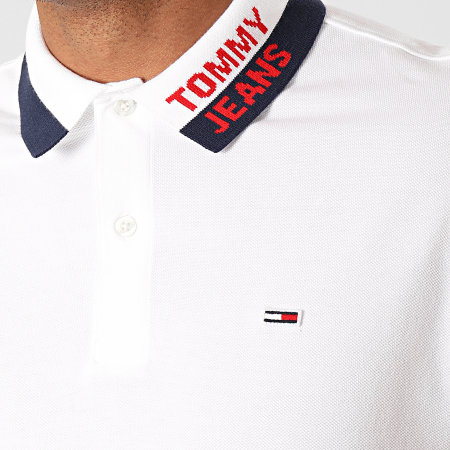 Tommy Jeans - Polo Manches Courtes Branded Collar 7451 Blanc Bleu Marine Rouge