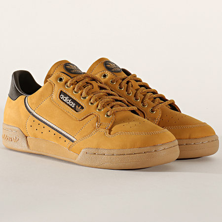 Adidas Originals - Baskets Continental 80 EG3098 Mesa Nubuck Brown EQT Yellow